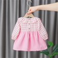 thumbnail image 4 of Coerni Toddler Girls Plaid Long Sleeve Dress Corduroy Strawberry Pattern Girls Summer 𝗣eter Pan Collar Kids Top Dresses, 4 of 9
