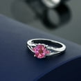thumbnail image 4 of Gem Stone King 1.80 Ct 8x6mm Oval Pink Topaz and Pink Sapphire 925 Sterling Silver Ring (Size 9), 4 of 4