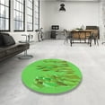 thumbnail image 3 of Ahgly Company Indoor Round Patterned Neon Green Area Rugs, 7' Round, 3 of 6
