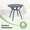 thumbnail image 3 of Gymax Outdoor Side Table 20'' Round Storage Side Table Weather-Resistant End Table Gray, 3 of 10