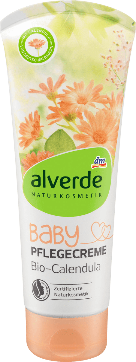 alverde NATURAL COSMETICS Baby care cream for face & body organic calendula, 100 ml