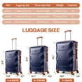 thumbnail image 3 of SANOPY 3 Piece Hardshell Luggage Set, ABS+PC Lightweight Suitcase Set with Double Spinner Wheels TSA Lock. (Blue), 3 of 9