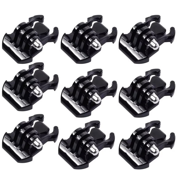 9Pcs Basic Buckle Clip Mounts for GoPro Hero 12 11 10 9 8 7 6 5 4 3 3 Session MAX, DJI Osmo Action, Insta360 X5 X4 - Quick Release ABS Mounts for Chest Harness, Helmet Mount, Adhesive