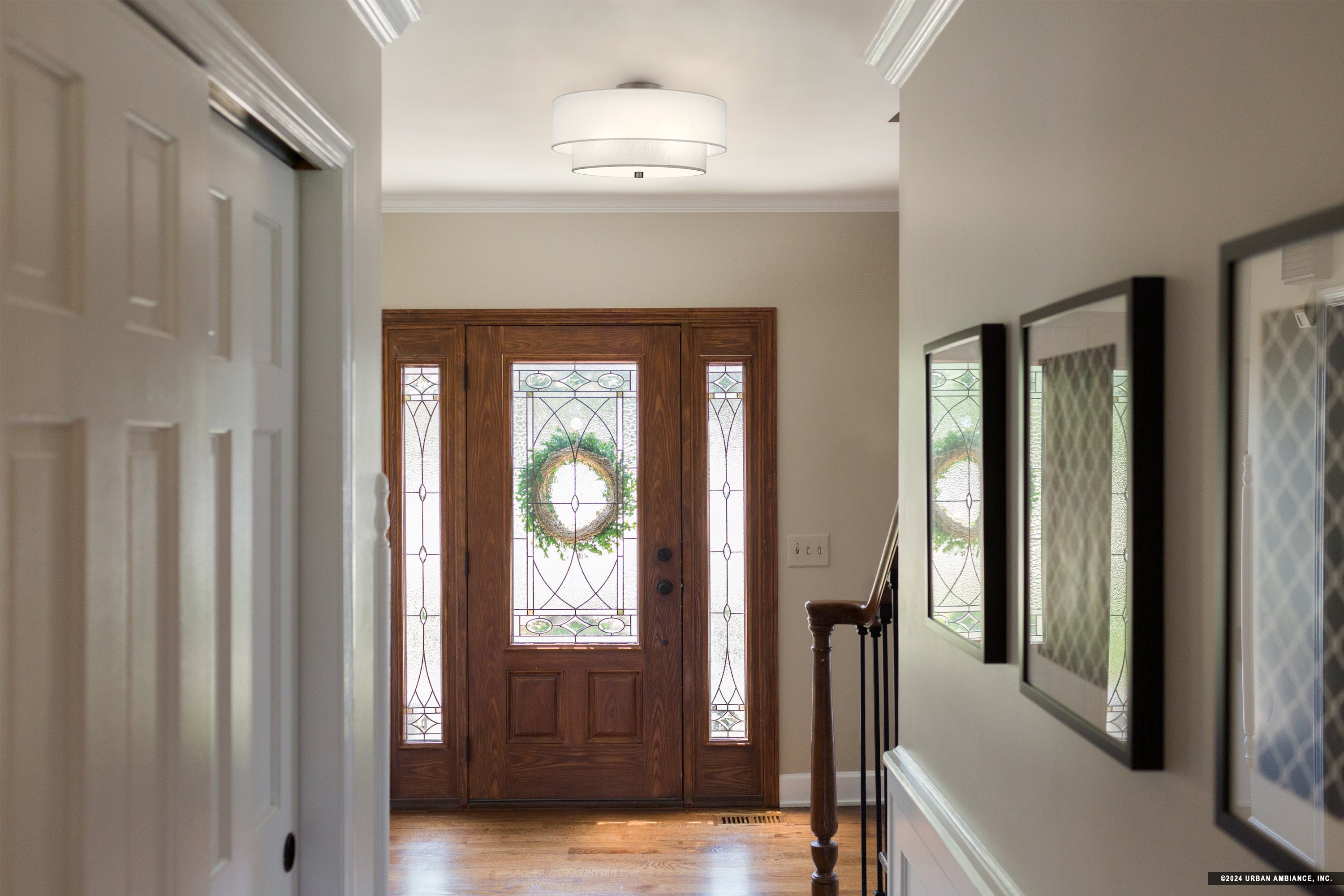 Luxury Mid Century Modern Ceiling Light, Brushed Nickel, UQL5036