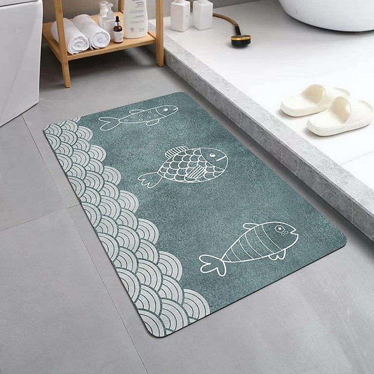 Non-Slip Super Absorbent Floor Mat - Dark Grey / Circular in 2023