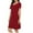 Wine, variant on Womens Cotton Nightgowns Tunic Dress Summer Cardigan Short Sleeve Button Sleeping Skirt Home Clothes Wine