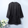 thumbnail image 5 of Traje de trabajo de salón Ropa de trabajo Bata de peluquería Estilo de manga larga (Negro), 5 of 5