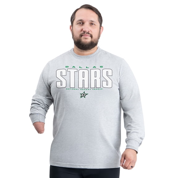 Men's G-III Sports by Carl Banks Gray Dallas Stars Adaptive Mesh Effect Long Sleeve T-Shirt
