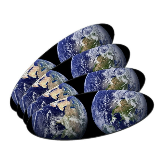 Two Sides of Earth - Planet Terra Double-Sided Oval Nail File Emery Board 4 Pack