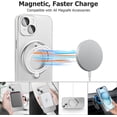 thumbnail image 2 of Magnetic for iPhone 15 Case with Ring Holder Compatible with Magsafe Cover Camera Lens Protector Shockproof Soft TPU 360° Rotatable Kickstand Phone Case for iPhone 15 Silver, 2 of 14