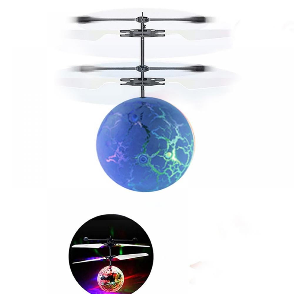Flying Toy Ball Infrared Induction RC Flying Toy Built-in LED Light Disco Helicopter Shining Colorful Flying Drone Indoor and Outdoor Games Toys for 1 2 3 4 5 6 7 8 9 10 Year Old Boys and Girls 