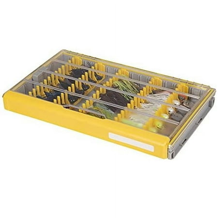 Plano EDGE Premium Jig and Bladed Jig Tackle Utility Box Clear and Yellow Rust-Resistant Storage Waterproof Tray for Jig and Bladed Jig Tackle