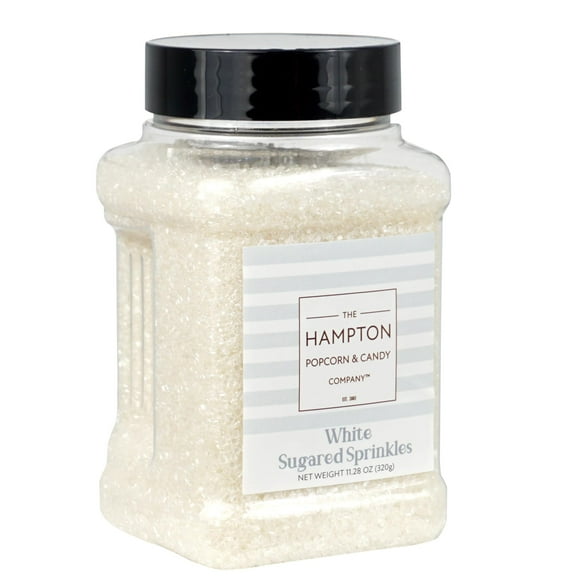 Sanding Sugar White Sprinkles 11.28 oz, White Sugar Sprinkles, Sanding Sugar For Cookie Decorating, Sanding Sugar For Baking, The Hampton Candy Company