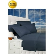 1500 Series Luxury Silky Soft 6 pc Sheet set, Deep Pocket Up to 16" - All Size and Colors , Full, Navy