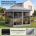 thumbnail image 6 of HOTEEL 16' x 16' Hexagon Pop-Up Gazebo Patio Outdoor Canopy Tent with Netting, Adjustable Height and 256 Square ft of Shade for Garden, Party, Backyard with Vented Top, Silver, 6 of 9