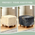 thumbnail image 6 of SCRAWLGOD Gray Marble Print Ottoman Cover Square Ottoman Slipcover Square Thick Storage Footrest Stool Covers Furniture Protector with Elastic Bottom for Pets, 6 of 7