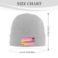 thumbnail image 3 of ZICANCN Sunset Beach View Knit Beanie Hat, Winter Cap Soft Warm Classic Hats for Men Women, Gray, 3 of 8