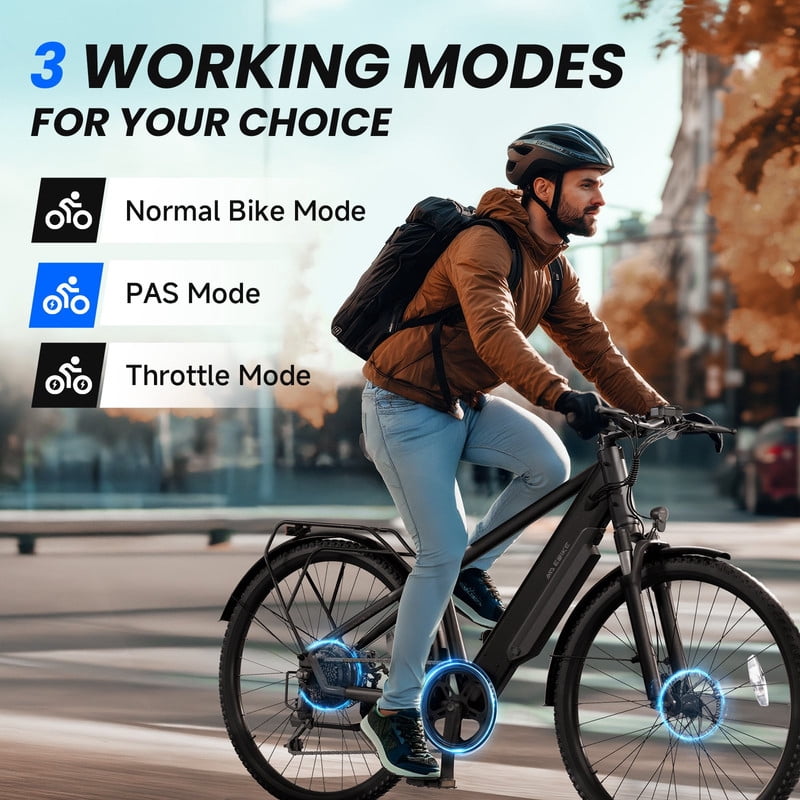 TST Electric Bike for Adults 26", Peak 750W Electric Bicycles, 25mph,  Long Range, 7-Speed, 7.8AH Battery, UL2849, APP Control