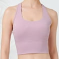 thumbnail image 2 of SMihono Butterluxe Womens U Back Sports Bra - Scoop Neck Padded Low Impact Yoga Clothes Workout Crop Top with Built in Pads Pink 4, 2 of 5