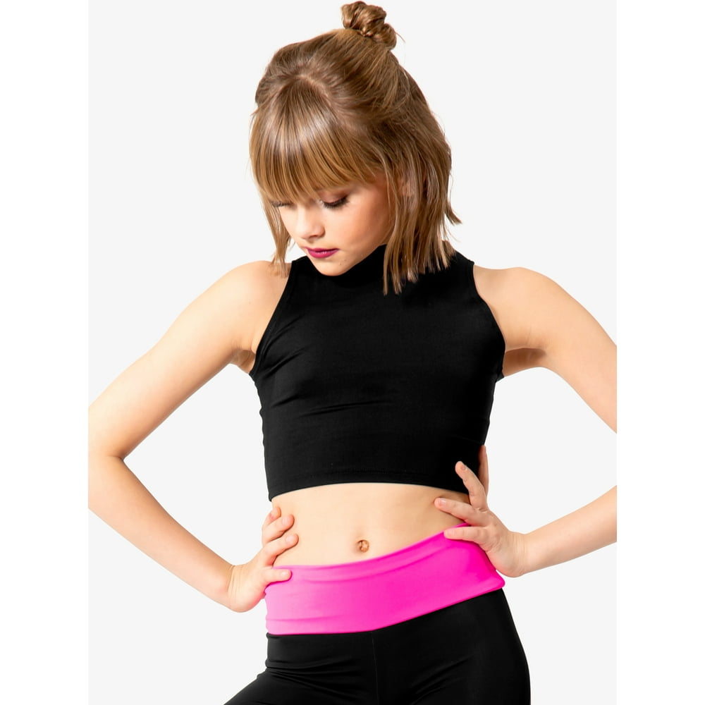 Theatricals Girls Mock Neck Dance Tank Crop Top