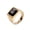 Black Gold, variant on Men's Stainless Steel Vintage Square Agate Gemstone Ring High Polished Black Side,Light Blue Size 11