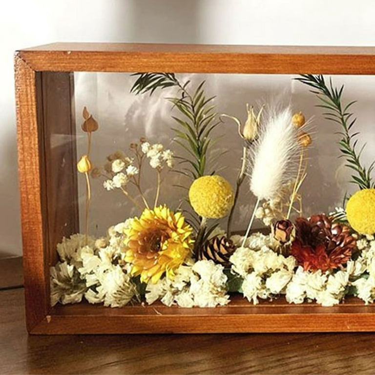Wooden Dried Flower Photo Frame Dried Flower Display Stand Decorative  Floating Acrylic Photo Frame (NO Flowers)