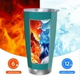 thumbnail image 6 of Salouo Teal Color Print 20oz Tumbler with Lid,Stainless Steel Vacuum Insulated Tumbler Durable Insulated Coffee Mug Thermal Cup with Splash Proof Sliding Lid-Straw Three-piece Set, 6 of 8