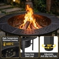 thumbnail image 4 of TrumanPick Fire Pit for Outside 42" Wood Burning Fire Pit Tables with 2 Adjustable Swivel BBQ Grills, Lid, Poker for Patio Backyard BBQ Ice Storage, 4 of 13