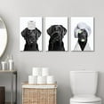 thumbnail image 3 of Hieng Funny Animal Bathroom Canvas Wall Hieng, Black White Bathroom Poster, Cute Having Bath and Brushing Teeth Otter Picture Print, Fun Otter Read Newspaper on Toilet Painting, 3 of 6