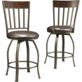 Weston Home Cadewyn Brown Faux Leather Counter Height Swivel Chair, Set