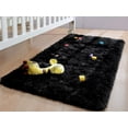 thumbnail image 3 of Luxury Fluffy Area Rug Runner Modern Shag Rugs for Bedroom Living Room, Super Soft and Comfy Carpet, Cute Carpets for Kids Nursery Girls Home, 2x4 Feet Black, 3 of 7