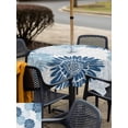 thumbnail image 5 of Outdoor Tablecloth with Umbrella Hole for Patio/Picnic/Party/Camping, Blue Grey Sunflowers Waterproof Table Cloth Square Cover Washable, Boho Vintage Floral Rustic Blossom (60"x 60"), 5 of 8
