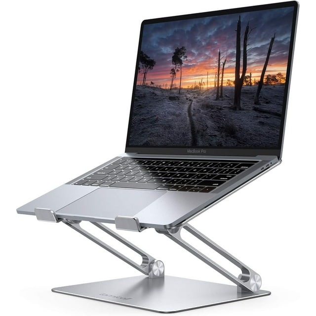 Adjustable Laptop Stand Portable Laptop Riser Aluminum Laptop Stand for Desk Foldable Ergonomic Computer Notebook Stand Holder for MacBook Air Pro and More laptops (-;;)