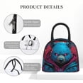 thumbnail image 4 of Fotbe Neon Cyberpunk Blue Bear Bolsa de Almuerzo con Estampado, Lonchera Aislada, Contenedor de Comida Reutilizable Tipo Cooler a Prueba de Fugas, 4 of 6