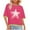 Hot Pink, variant on Heisall Womens Tops Short Sleeve Round Neck Loose Casual Star Print Tshirts Fashion