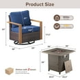 thumbnail image 4 of Luxury Patio Furniture Sets with 50000BTU Propane Fire Pit Table,Patio Swivel Glider Patio Chair with Fire Pit Table Outdoor Conversation Sets for Porch Backyard Balcony, 4 of 13
