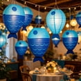 thumbnail image 2 of Fish Shaped Paper Light, Foldable Hanging Decoration for Indoor Outdoor Party, Two-Tone Gradient Print, Reusable Summer Festival Beach Theme Decor, 2 of 6