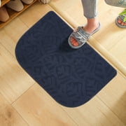 Indoor Doormat, Super Absorbs Mud Mat, Washable Non-Slip Rubber Backing Clean Door Mat for Doorways Inside Dirt Trapper Mats Shoes Scraper, 17*28 Inches Dark Blue