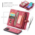 thumbnail image 5 of Samsung Galaxy A72 Case, Dteck Heavy Duty Zipper Purse 2 in 1 Leather Folio Magnetic Wallet Credit Card Slot Shock Protection Removable Phone Cover for Samsung Galaxy A72, Red, 5 of 11