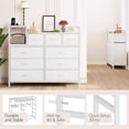 thumbnail image 4 of Mesa de TV con estación de carga - blanca dormitorio cómoda para sala de estar, equipped con 9 cajones, 4 of 5