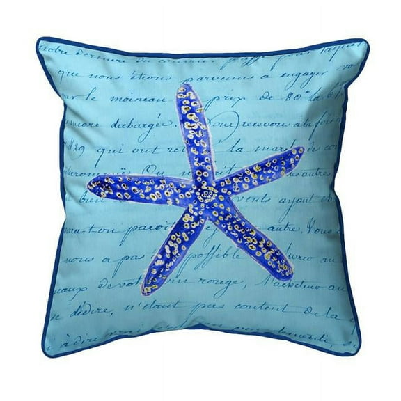 12 x 12 in. Blue Starfish Small Indoor & Outdoor Pillow