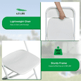 thumbnail image 4 of Alvantor 4 Pack Plastic Folding Chairs White Heavy Duty Indoor Outdoor Portable Stackable Chairs for Party Office Event Home, 4 of 12