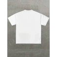 thumbnail image 3 of Men's Oversized White T-Shirt with Grey Star Lightning Graphic, Loose Fit Streetwear Tee Top, 3 of 8