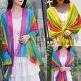thumbnail image 2 of Women Soft Lightweight Chiffon Multi-Colored Neck Scarf Head Hair Wrap Beach Sun Protection Scarf, 2 of 8
