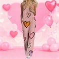 thumbnail image 4 of KDDYLITQ Womens Valentines Jumpsuit Plus Size Adjustable Strap Overalls Love Heart Graphic Sleeveless Spaghetti Straps Holiday Pants Dressy 2026 with Pocket Light pink 4XL, 4 of 4