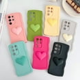 thumbnail image 3 of Compatible with Samsung Galaxy S23 Ultra Cute 3D Love Heart Phone Case,Solid Color Curly Wave Frame S23 Ultra Case Women Soft Shockproof Bumper Cover (Black, Samsung Galaxy S23 Ultra), 3 of 6
