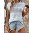 thumbnail image 5 of Summer Blouses for Women Cap Sleeve Tops Elegant Striped Crew Neck Casual Loose Fit Pullover Knit Sweater Blouses Tops Shirts Alsol Lamesa, 5 of 6