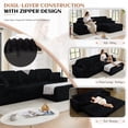 thumbnail image 6 of Timbernest 112" Modular Sectional Sofa, 3 in 1 Convertible Sofa Bed, L Shaped Sectional Couches for Living Room, No Assembly Required, Black, 6 of 9