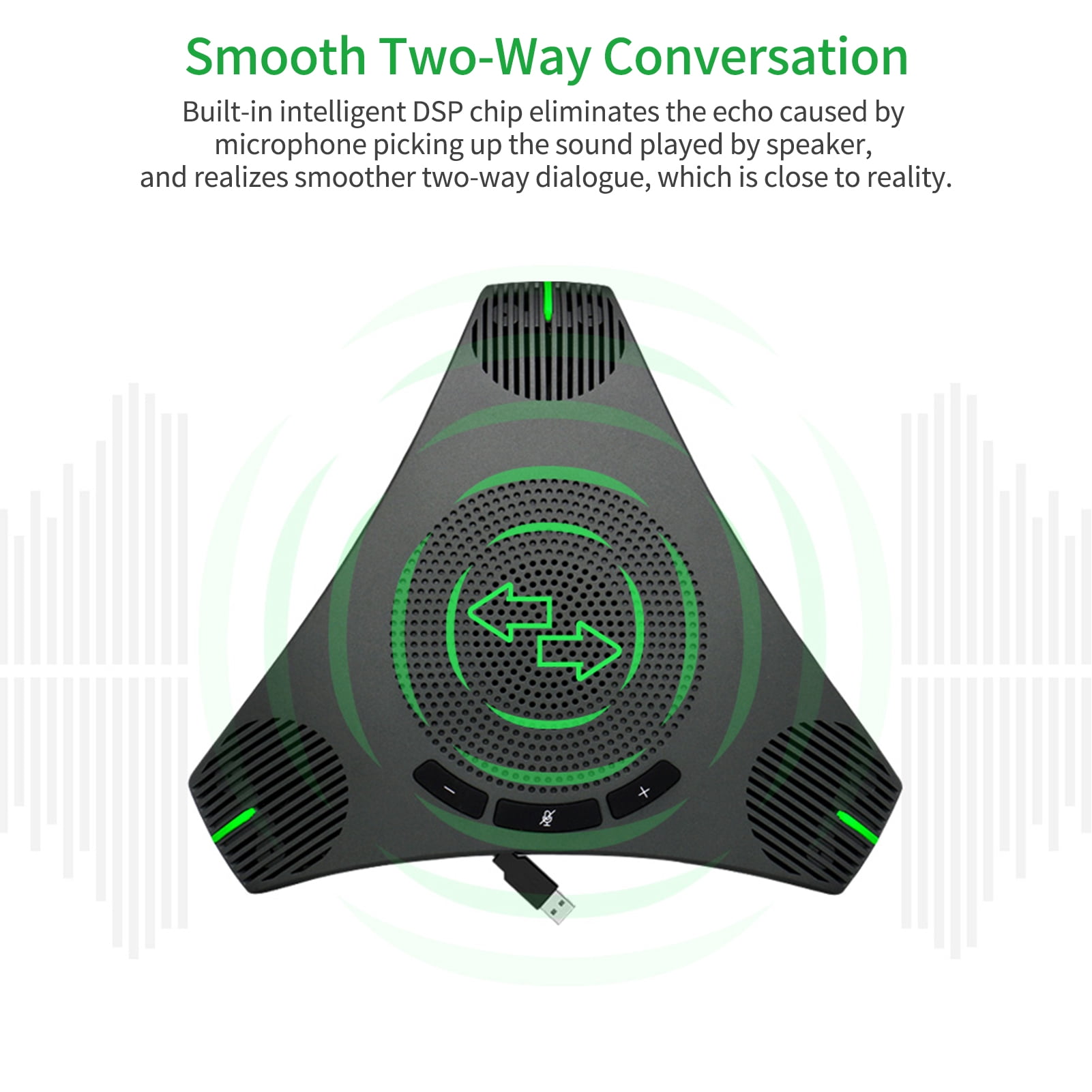 Aibecy USB Speakerphone Conference Microphone Omnidirectional Computer Mic 360° Voice Pickup with Mute Key for Skype/Video Conference/Online Course/Live Streaming/Gaming/Daily Chatting