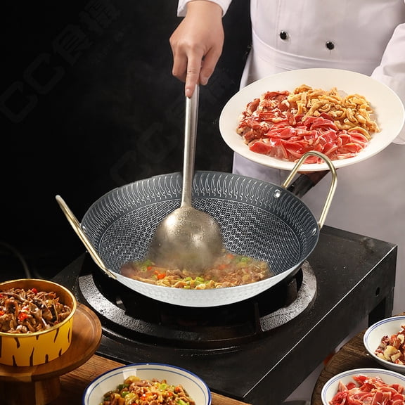 Clearance Sale! Wok Cooking Boiler Stove Function Dry Pot Suitable Meat and Vegetable Frying and Stewing Non-Stick Pan Practical Home Decor 10.7" X 9.3" X 4.3" Happy 2026!